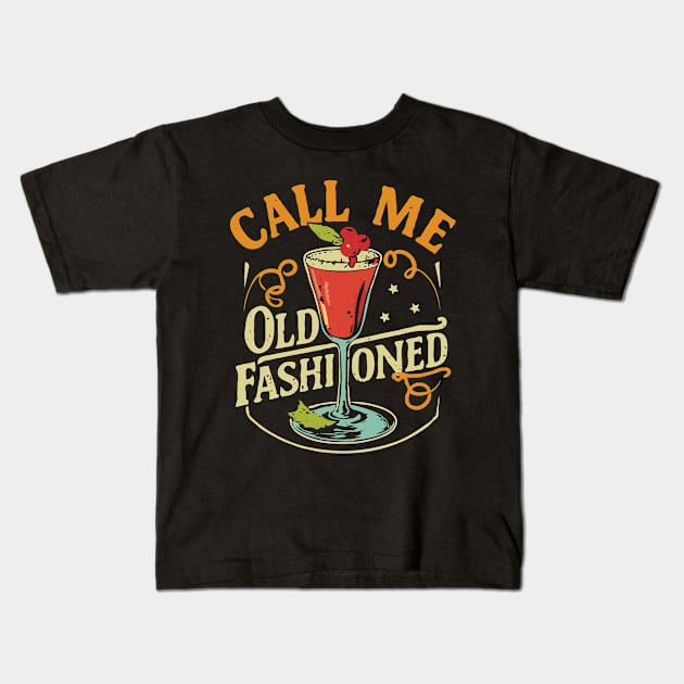 Call Me Old Fashioned. Coctail Retro Kids T-Shirt by Chrislkf